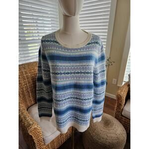 Vineyard Vines Fair Isle Cashmere Angora Wool Blend Sweater Women's Size M